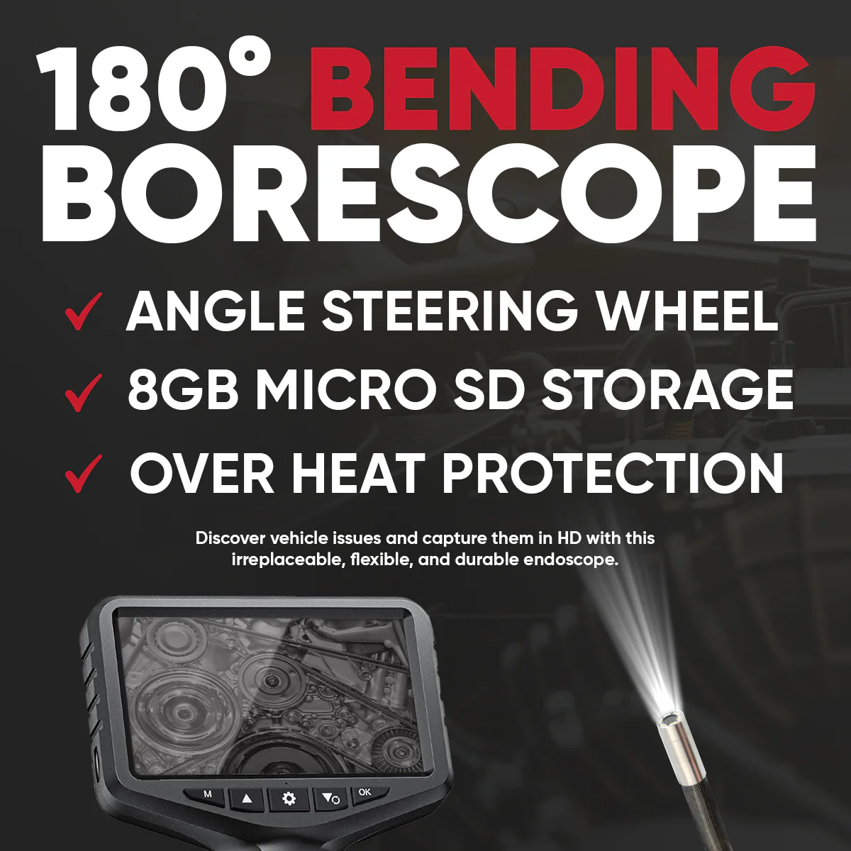 Thinkcar ES401 Automotive Inspection Camera - HD Digital Endoscope with LED Light - Image 3