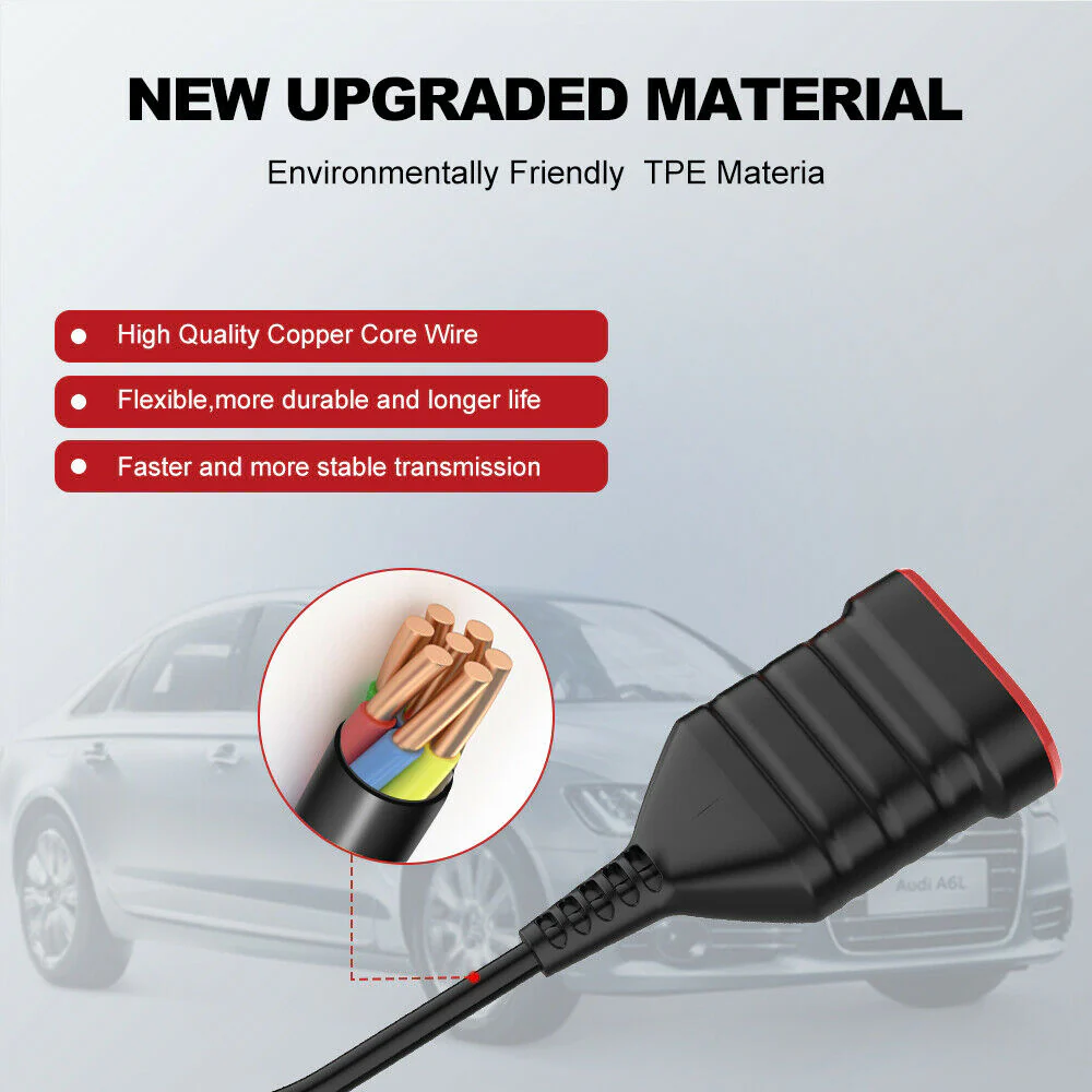 Thinkcar OBD2 Extension Cable - 19" Replacement 16 Pin OBD2 Extension Cable Adapter Cord For Vehicle Diagnostic Tool Scanner - Image 3