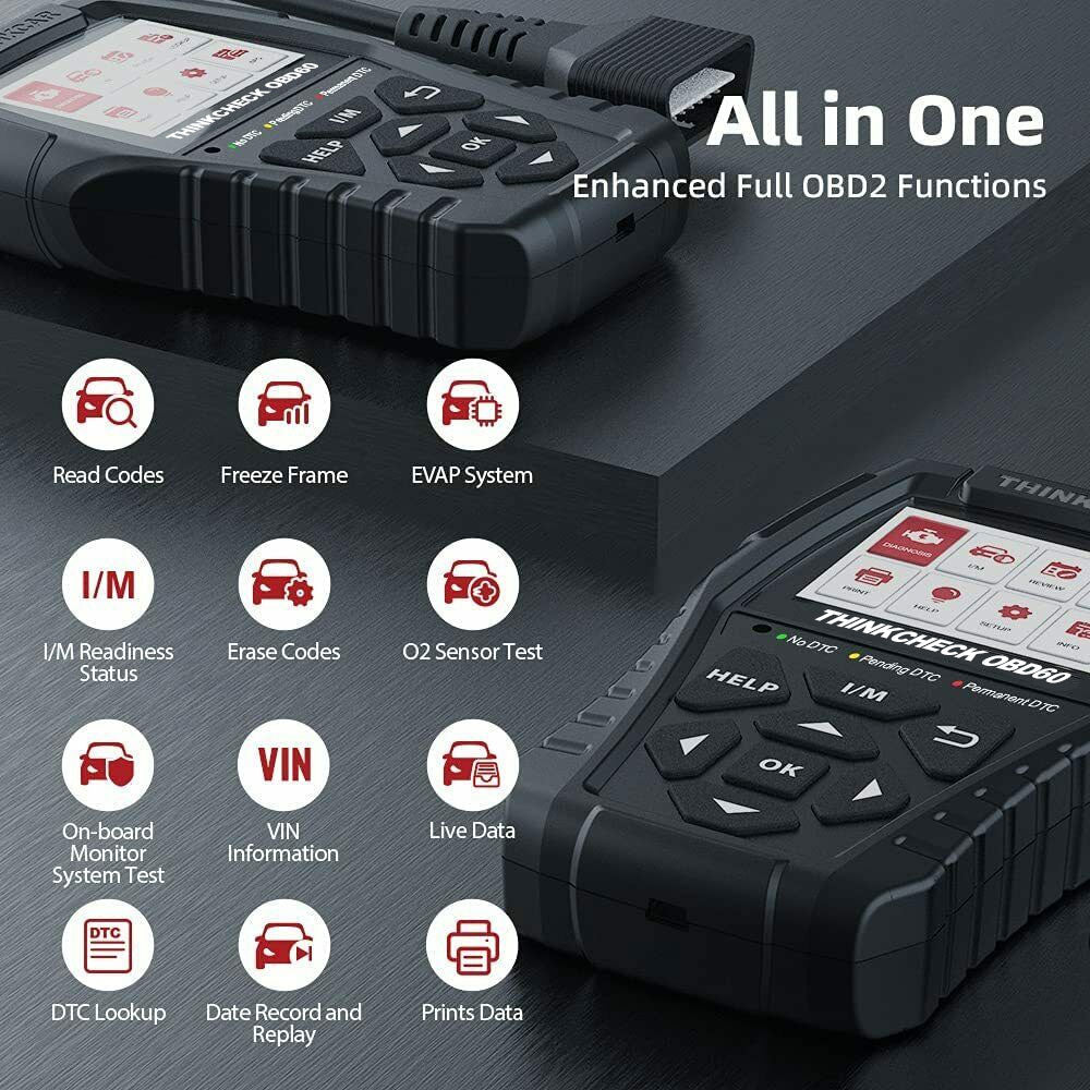 Thinkcar THINKCHECK OBD60 - OBD2 Check Engine Code Reader Light & Smog Check Test Vehicle Diagnostic Equipment - Image 4