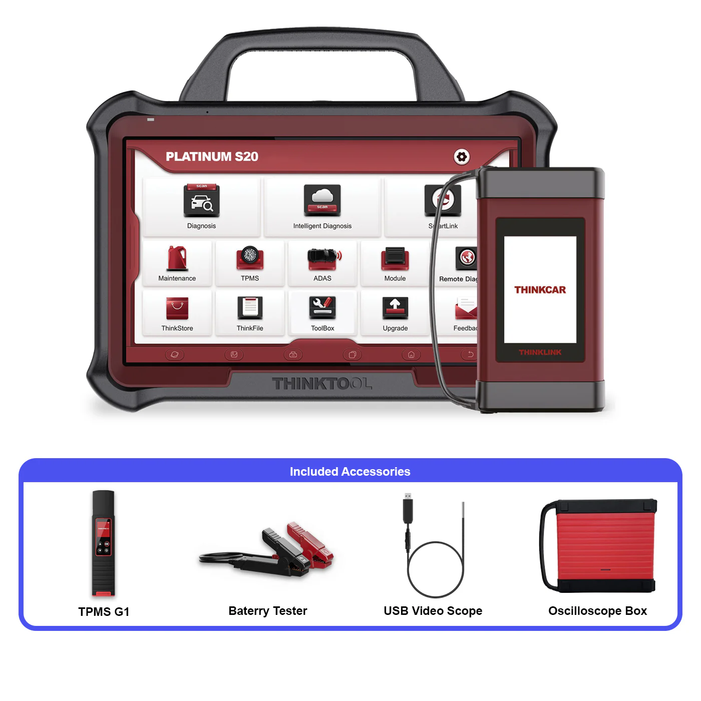Thinkcar Platinum S20 13-Inch Professional Diagnostic Scanner with Oscilloscope - Advanced Bi-Directional OBD2 Tool with ECU Coding - Image 3