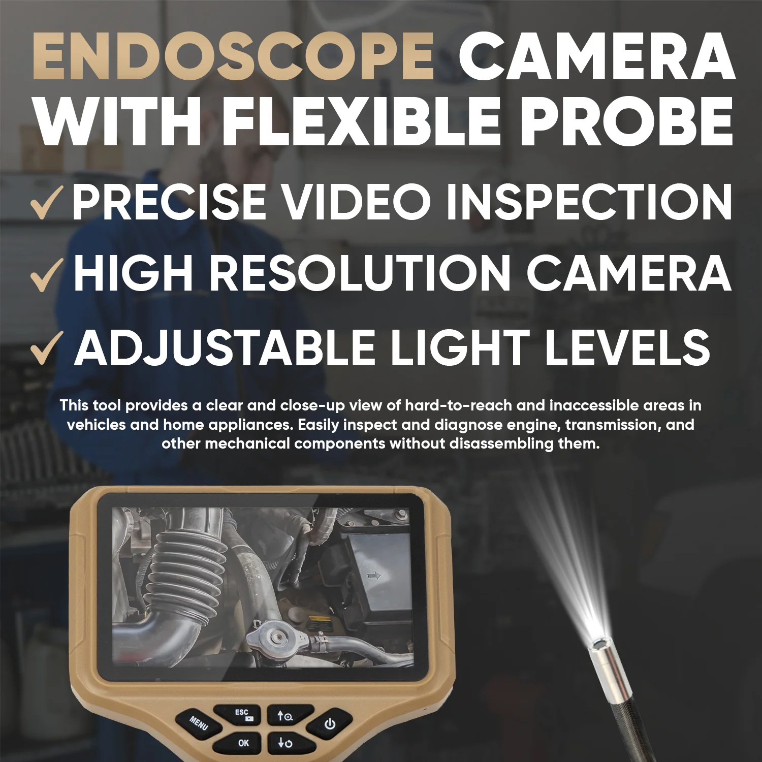 Thinkcar ES402 Endoscope - 4.5" LED Screen with Flexible Bi-directional 180° steering - Image 3