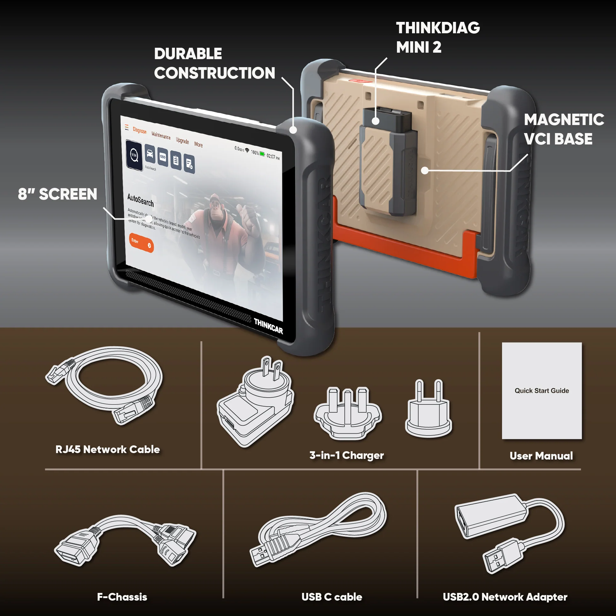 Thinkcar Platinum 191 8-Inch Professional Diagnostic Scanner - Full System OBD2 Scan Tool with Active Test Functions - Image 7