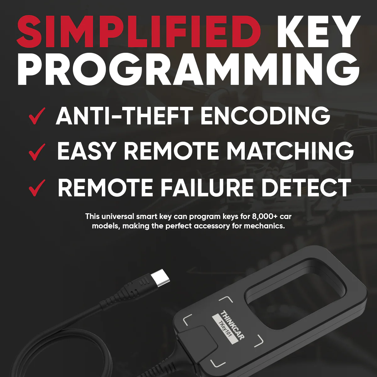 Thinkcar TKEY 101 Automotive Key Programmer - Professional Immobilizer Tool with 6 Remote Keys Included - Image 7