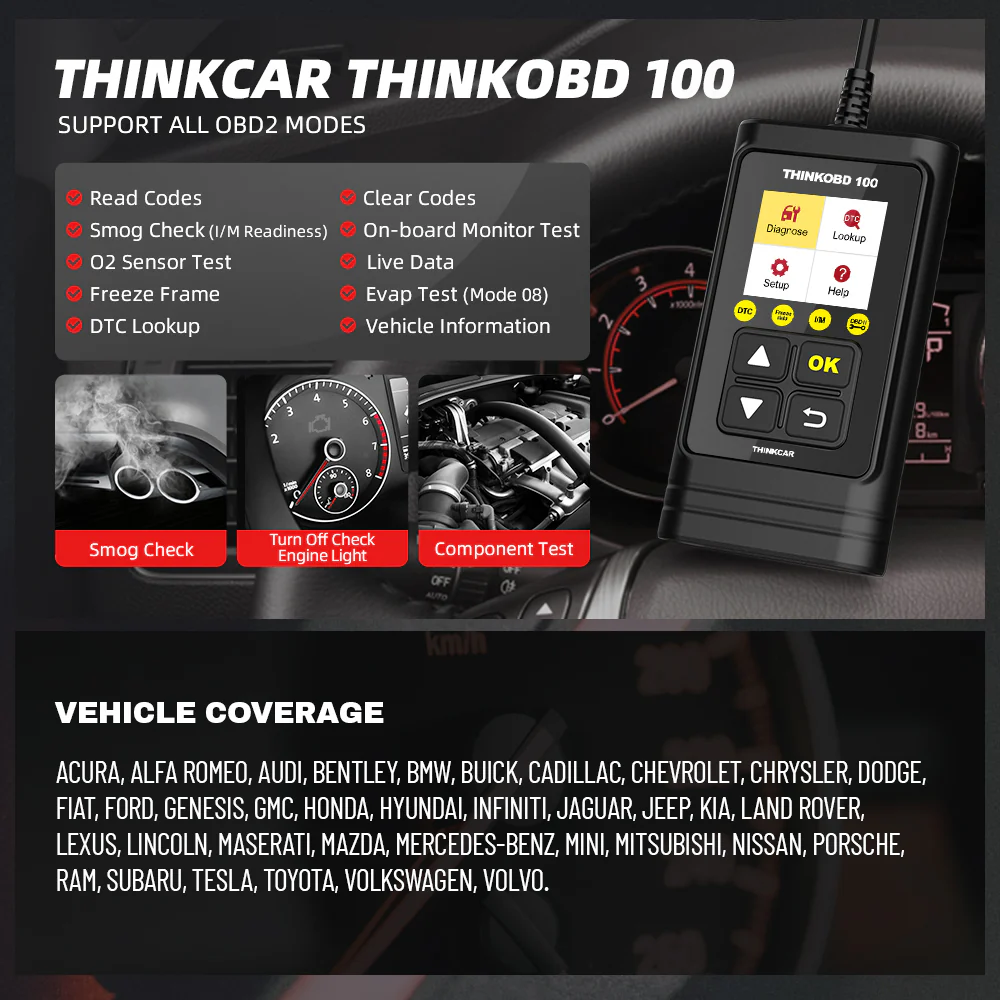 Thinkcar ThinkOBD 100 - OBD2 Scanner Engine Fault Code Reader with Full OBD2 Functions - Image 6