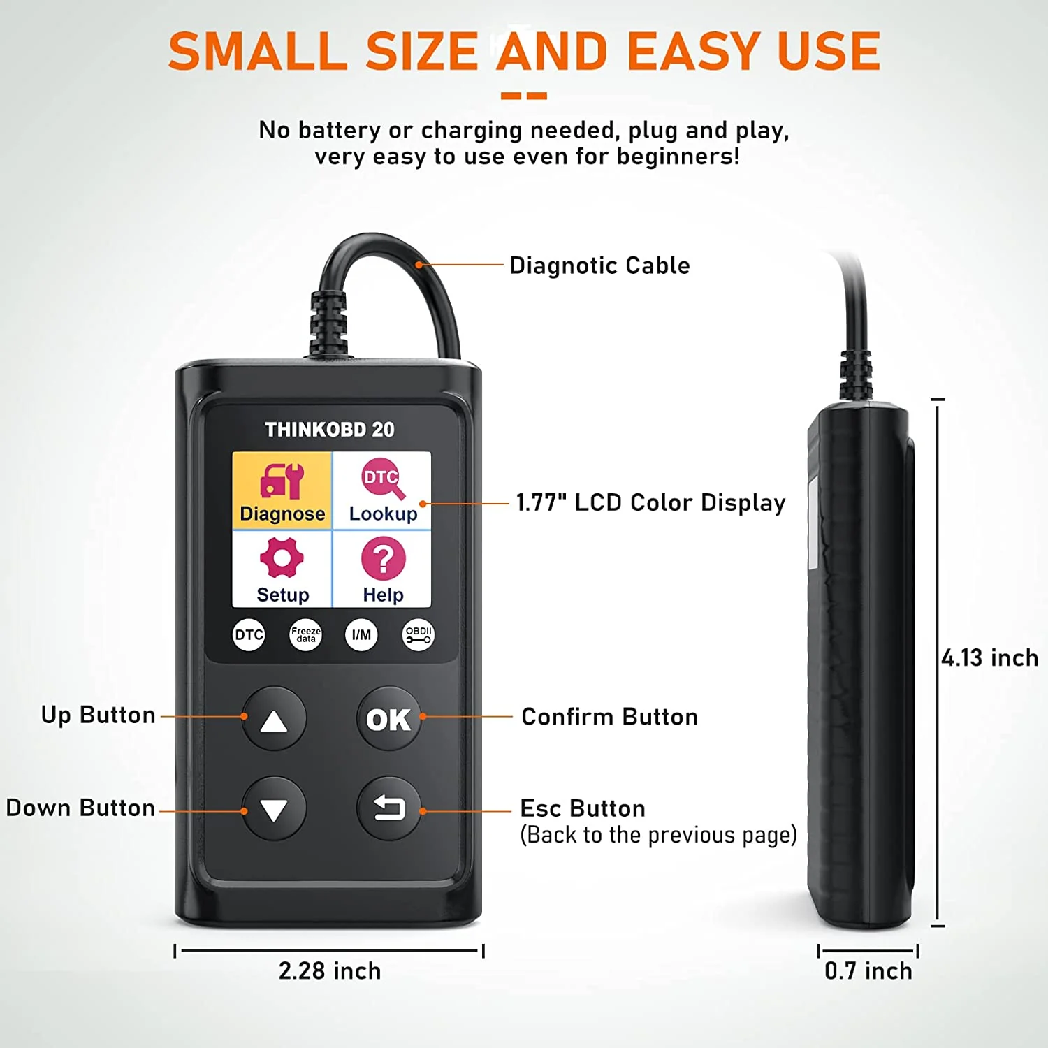 Thinkcar ThinkOBD 20 - Automotive Code Reader, OBD2 Scanner, Check Engine Light, Emissions Scanner, Live Data Stream, Smog Check - Image 5