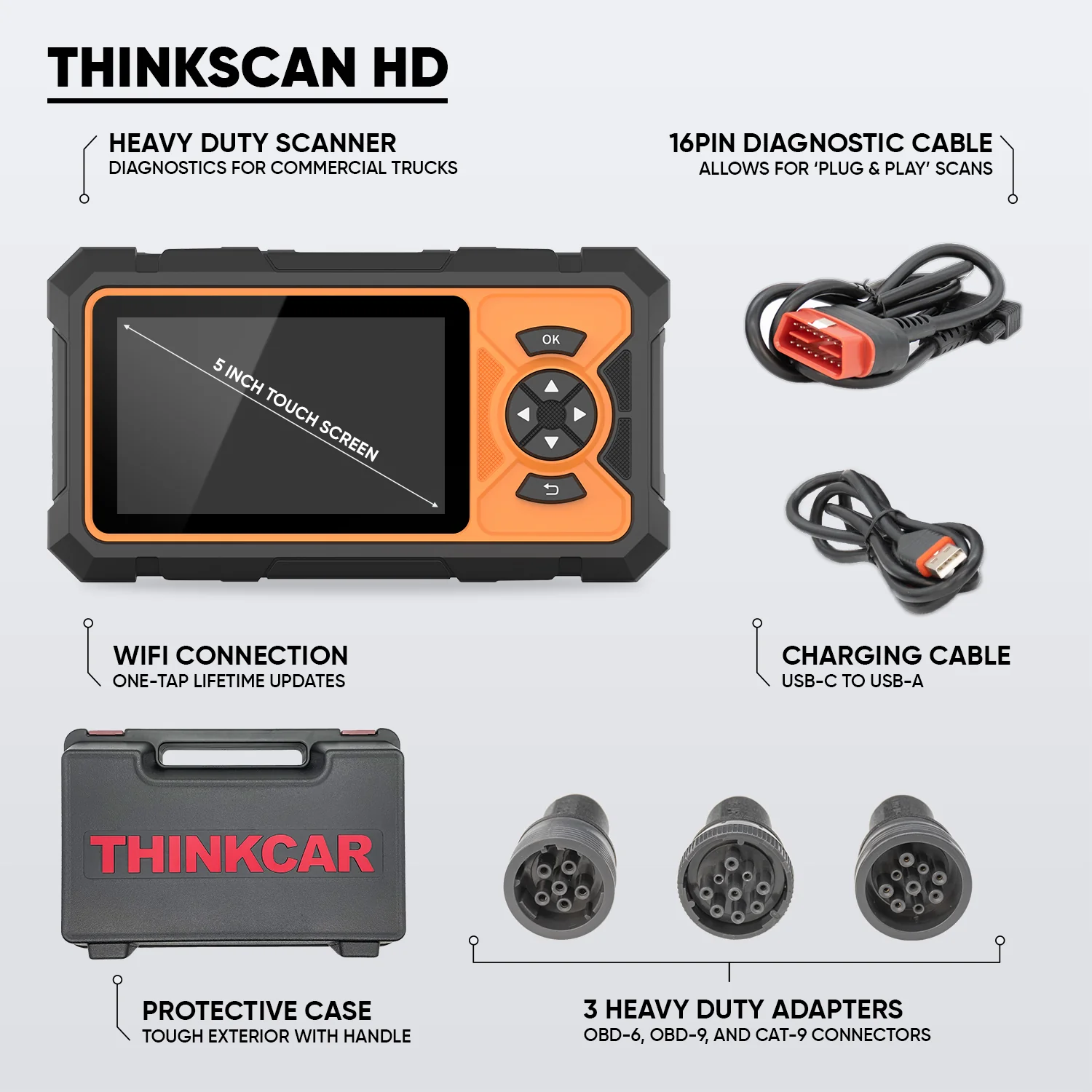 Thinkcar ThinkScan HD - 5" Heavy Duty Scanner with Lifetime Free Updates - Image 5