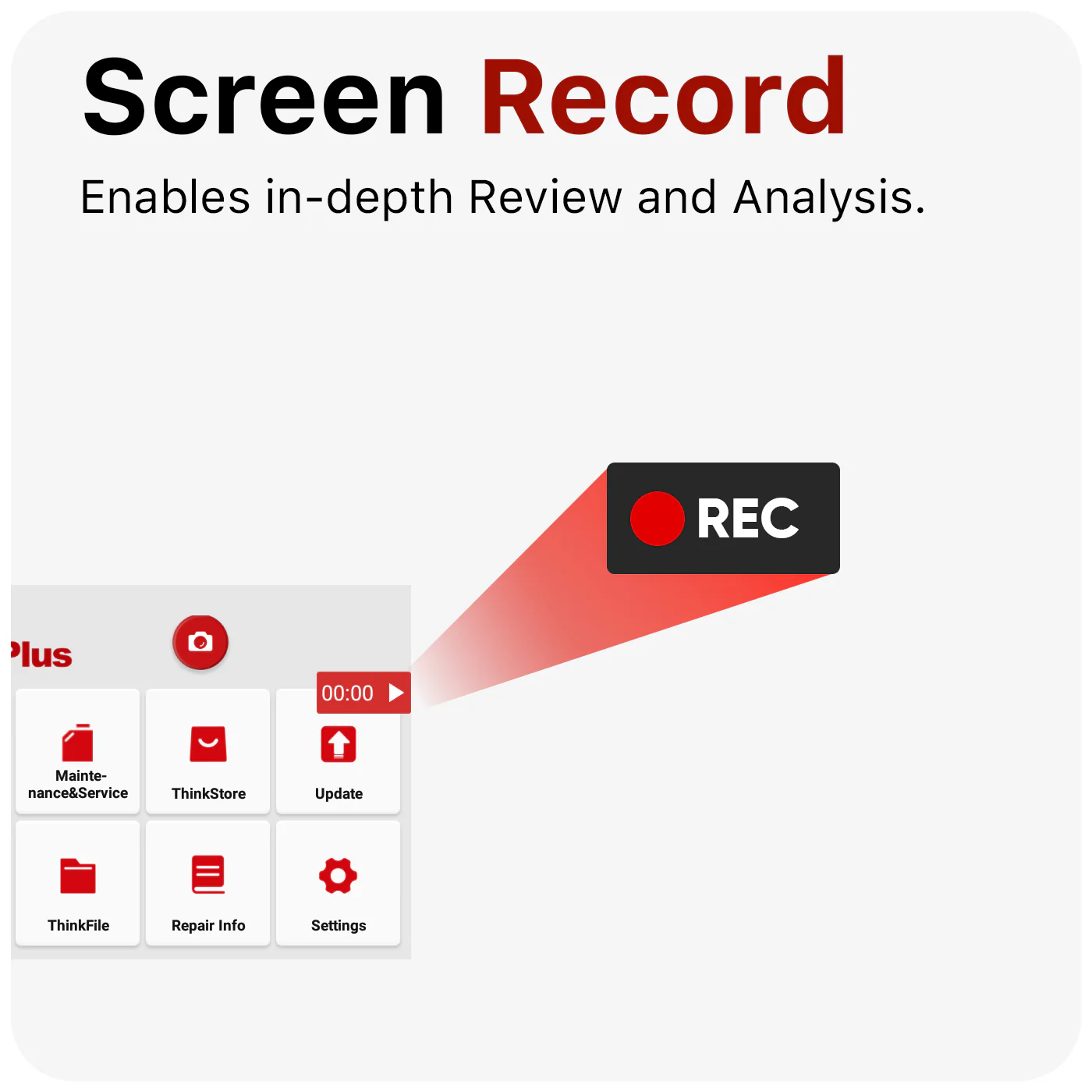 Thinkcar THINKSCAN PLUS S4 5-Inch Touchscreen OBD2 Car Diagnostic Scanner Tool with 5 Systems Reset Functions - Image 11