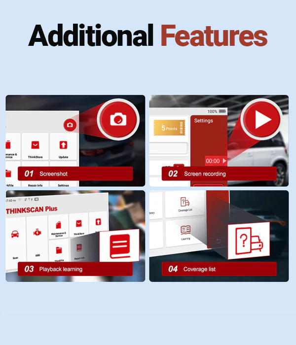 Thinkcar THINKSCAN PLUS S2 5-Inch OBD2 Car Diagnostic Scanner with 3 System Reset Functions Check Engine/ABS/SRS Code Readers Diagnostic Tool - Image 12