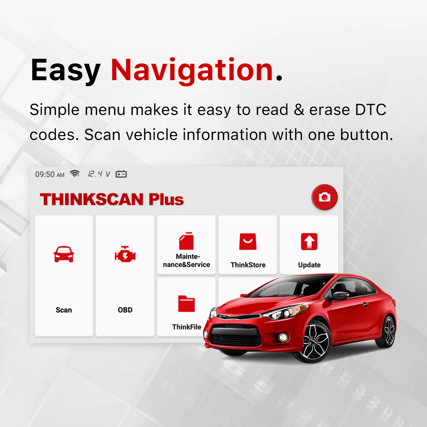 Thinkcar THINKSCAN PLUS S4 5-Inch Touchscreen OBD2 Car Diagnostic Scanner Tool with 5 Systems Reset Functions - Image 6