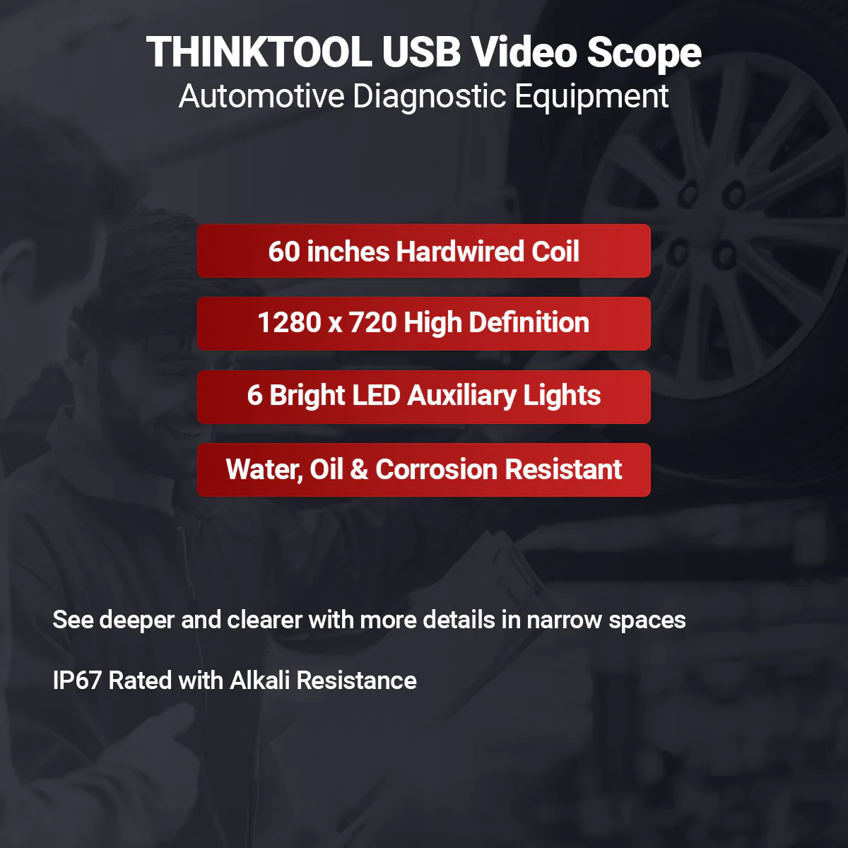 Thinkcar USB Video Scope (USB) - 60" USB Video Inspection Scope Camera with Led Light For Automotive Diagnostic Equipment - - Image 3